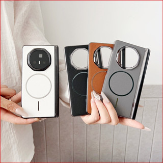 Ốp điện thoại từ tính da hình tròn cao cấp dành cho doanh nhân thời trang cao cấp dành cho Huawei Honor Magic V3 V5 Cover