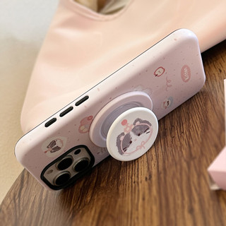 [Sheren] Ốp Điện Thoại Chân Đế Mèo Màu Hồng Dễ Thương Thích Hợp Cho i17 16 15 14 13 12 11 pro max Vỏ Bảo Vệ Chống Sốc