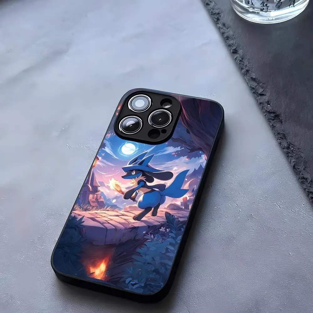 Ốp Điện Thoại BK-2 Lucario Kính Cường Lực Cho iPhone 13 14 12 17.35 11 Pro XS Max Plus Mini X XR 8 7 6s SE2020 Coque