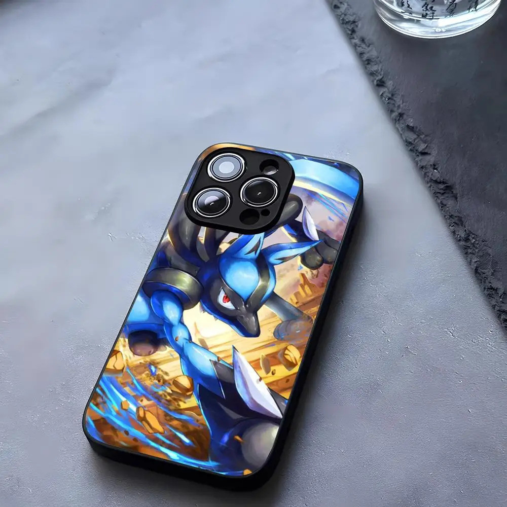 Ốp Điện Thoại BK-2 Lucario Kính Cường Lực Cho iPhone 13 14 12 17.35 11 Pro XS Max Plus Mini X XR 8 7 6s SE2020 Coque