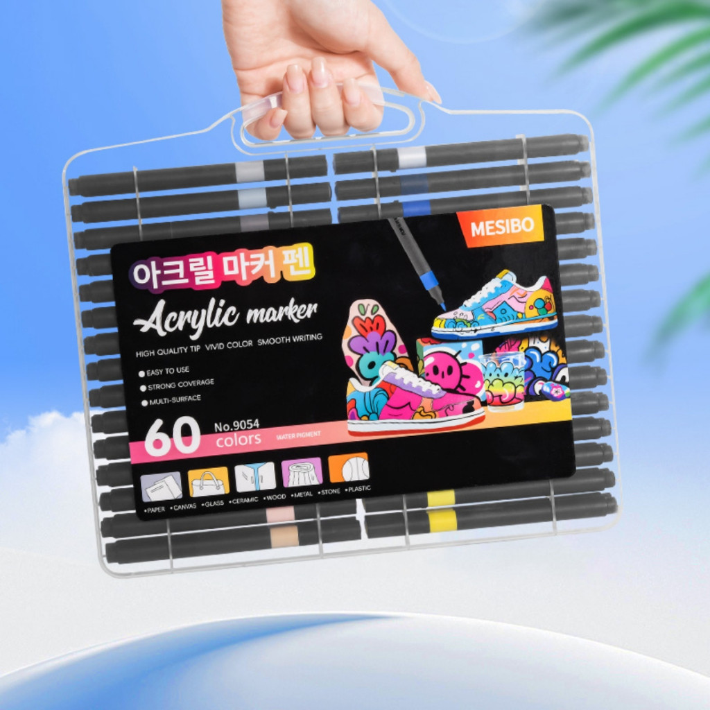 Hộp Bút Màu Acrylic Nhiều Màu - Bút Lông Vẽ Nét Đều, Vẽ Được Trên Nhiều Chất Liệu, An Toàn Cho Bé Thỏa Sức Sáng Tạo