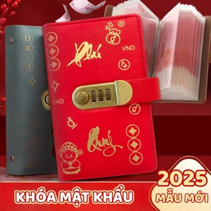 Sổ Tiết Kiệm Có Mật Khẩu - Sổ Quản Lý Chi Tiêu Có Nhiều Ngăn Túi Zip Giúp Bảo Mật & Quản Lý Chi Tiêu