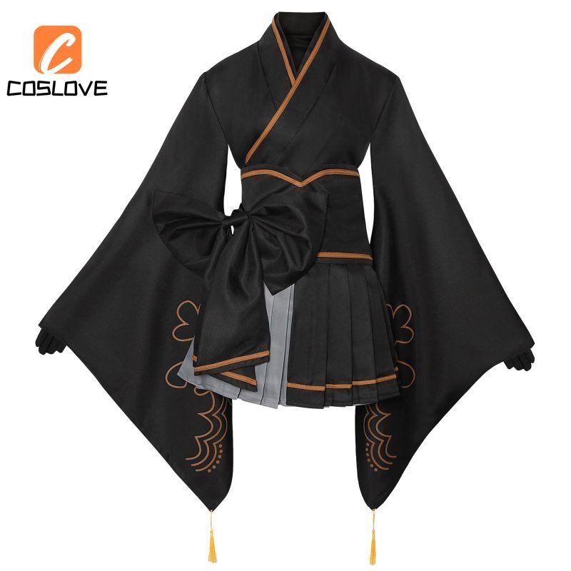 Anime Trò Chơi Nier Automata Kimono Phong Cách, Trang Phục Cosplay Trọn Bộ Đen Yukata Cho Người Lớn