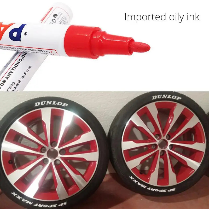 Trắng Lốp Sơn Bút 1 Bút Đánh Dấu Thường Trực Chống Thấm Nước Cho Bánh Xe Ô Tô Cao Su Graffiti Touch Up Kim Loại CD Oily Mark