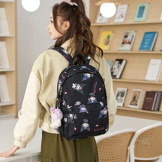 Balo Đi Học Nữ Cute Thời Trang Họa Tiết Kuromi Pochacco Đen Hồng TV31
