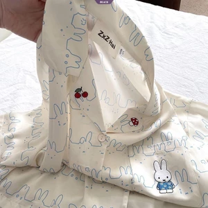 Quần short và áo tay ngắn bộ đồ ngủ phong cách Miffy Rabbit, phù hợp mùa hè 2025
