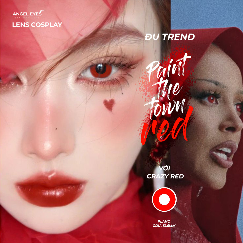 [HÀNG MỚI VỀ] Lens Cosplay cao cấp Angel Eyes nhiều mẫu hóa trang Đỏ, Trắng, Mù | Kính áp tròng hóa trang Halloween