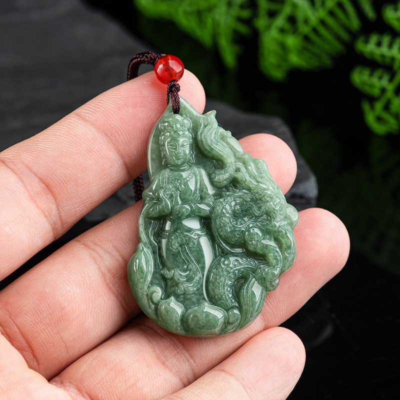 Vòng cổ dây chuyền đá tự nhiên Guanyin thời trang