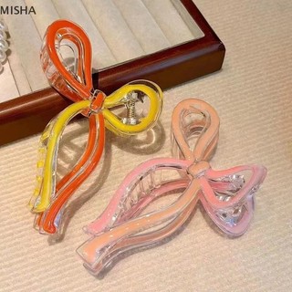Misa Mới Ruy Băng Nơ Tóc Vuốt Kẹp Nữ Thạch Trong Suốt Kẹp Tóc Cô Gái Kẹp Tóc Cua Barrette Kẹp Phụ Kiện Tóc