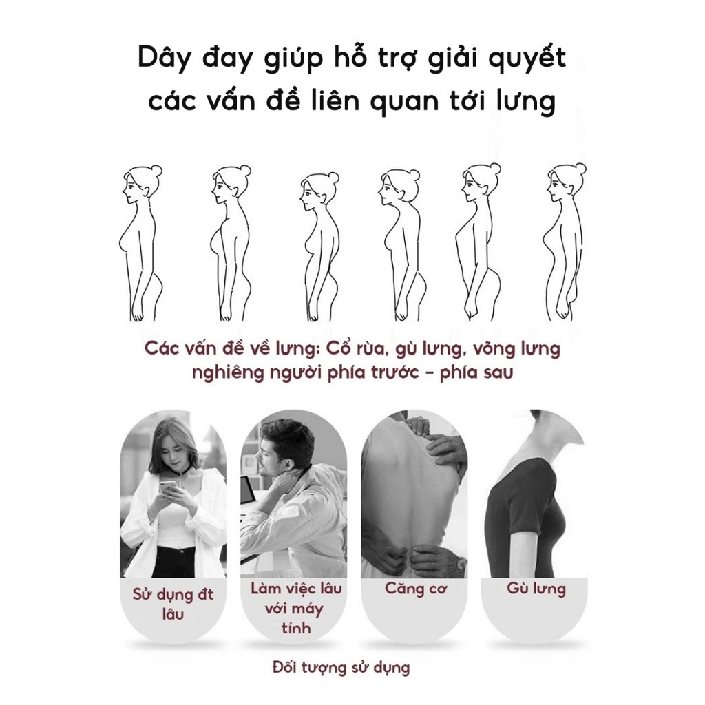 Đai bảo vệ vòng 1 chống gù lưng giúp định hình và nâng đỡ ngực khi tập Gym Yoga