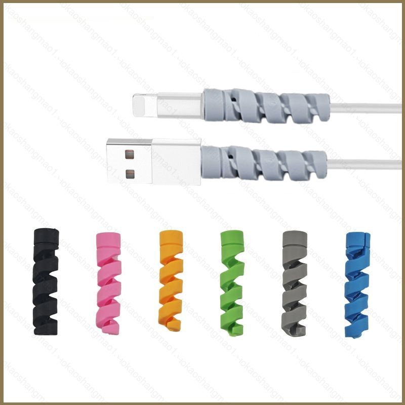 Dây dữ liệu đa năng Tay áo bảo vệ silicon Dây màu xoắn ốc Chắc chắn bền Chống vỡ