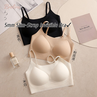 Áo Ngực Brelira Nền Liền Mạch Vô Hình, Dây Siêu Mỏng, Màu Da Tối, Có Cốc Cố Định Hỗ Trợ