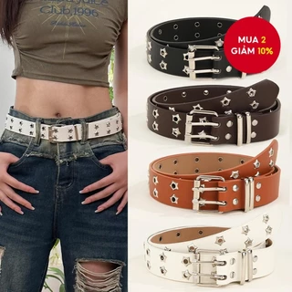 Thắt lưng Punk hợp thời trang Y2K dành cho nữ Dây đeo cổ tròn ngôi sao đôi Goth / Dạo phố cho Clubbing & Edgy hàng ngày