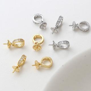 Mạ vàng 14k bảo quản màu, ngọc trai, khóa vạn năng, dát zirconium, tự làm vòng tay/vòng cổ thủ công
