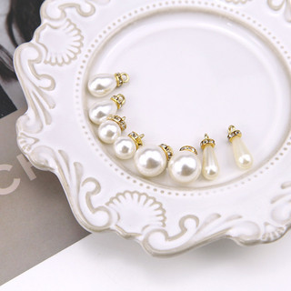 DIY Handmade Trang Sức Phụ Kiện Hợp Kim Ngọc Trai Nước Thả Mặt Dây Chuyền Bông Tai