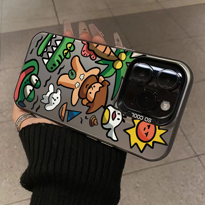 Dành Cho iPhone 16 11 12 13 14 15 Pro Max XR X XS Max 7 8 Plus SE2020 2022 Phim Hoạt Hình Supermaria IMD Sang Trọng Mờ Cứng Chống Sốc
