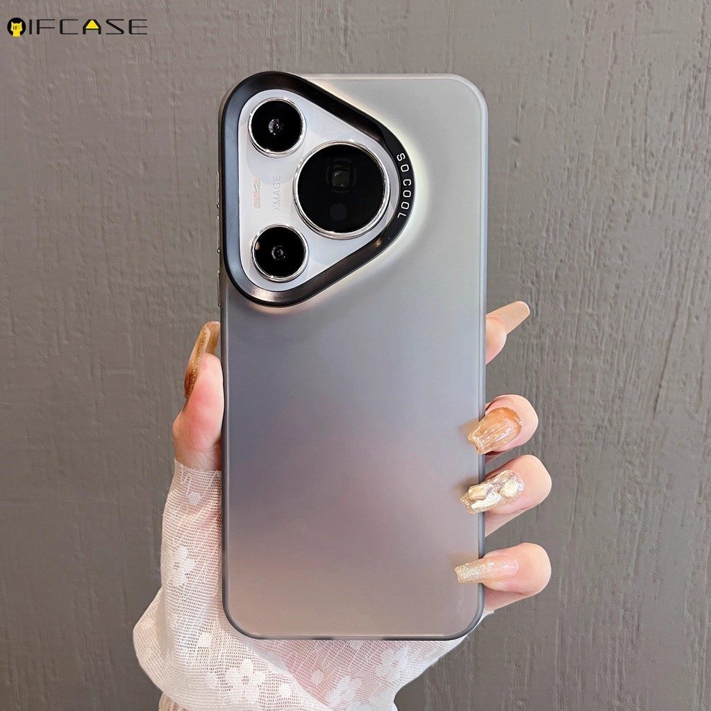 Dành Cho Huawei Pura 70 P60 Art P50 P40 P30 Pro Plus Ultra Ốp Lưng Điện Thoại Laser Sáng Bóng Kinh Doanh Mờ Mờ Sang Trọng Bé Trai Bé Gái Đen Trắng Bạc Đơn Giản Vỏ Ốp Lưng