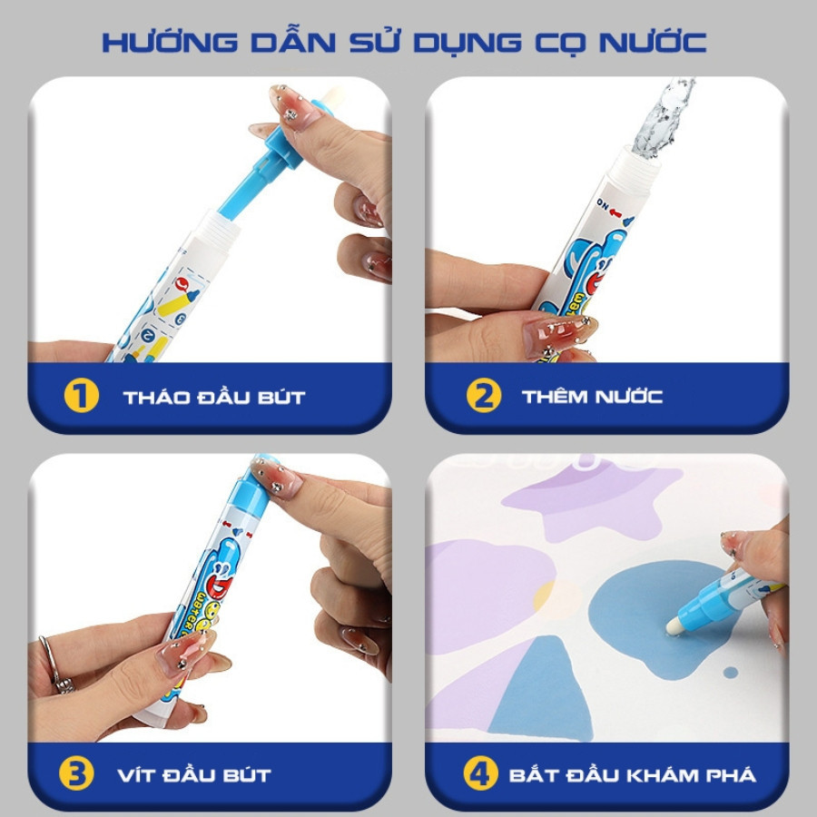 Thảm Vẽ Nước Cho Bé Ma Thuật Tự Xóa, Tranh Vẽ Bằng Nước Màu Tự Biến Mất Sau 10 Phút Tái Sử Dụng