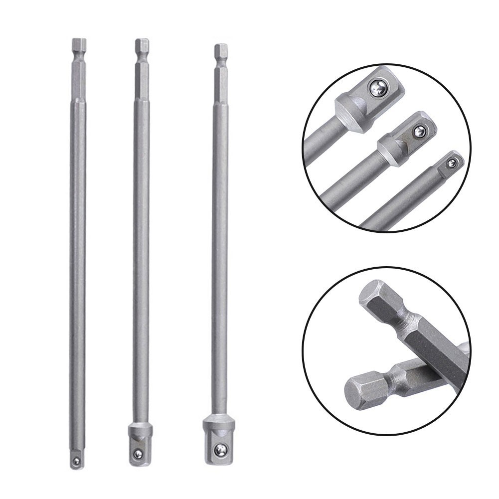 [Cosyh] Bộ chuyển đổi ổ cắm tác động 200mm Chuôi lục giác sang thanh mũi khoan mở rộng 1 / 4 3 / 8 1 / 2