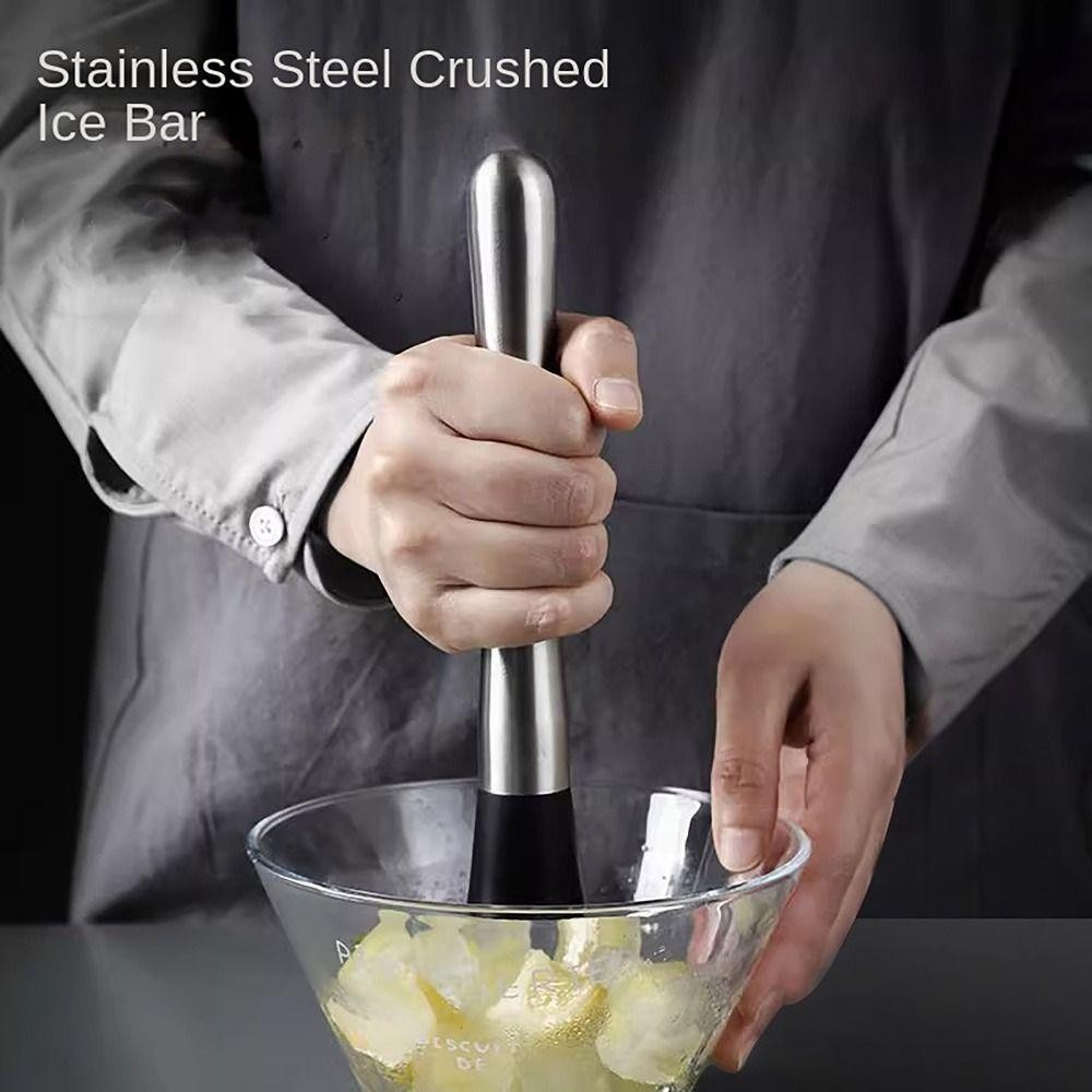 JVSUB Ice Cocktail Nghiền nát, Thanh Dụng cụ ép búa chanh bằng thép không gỉ, Cocktail bền bỉ Popsicle Mash Juice Stick Popsicle Smash Batter để uống trái cây DIY