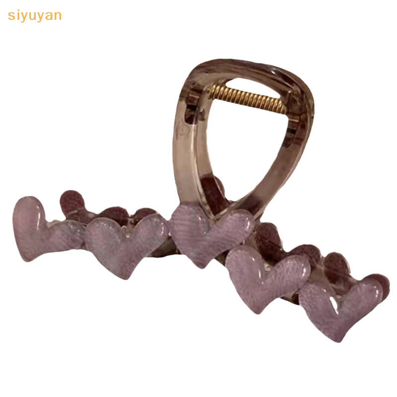 Siyuyan Thanh Lịch Trái Tim Ngọt Ngào Vuốt Tóc Cho Nữ Bé Gái Chống Trơn Trượt Kẹp Chắc Chắn Thời Trang Mùa Hè Mũ Đội Đầu Đơn Giản Phụ Kiện Tóc VN