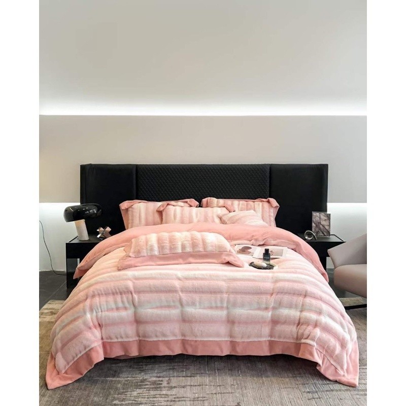 (L4297) Bộ chăn ga nỉ lông cáo kích thước 2mx2m3 MemMinbedding Luxury hàng nhập khẩu cao cấp- loại dày