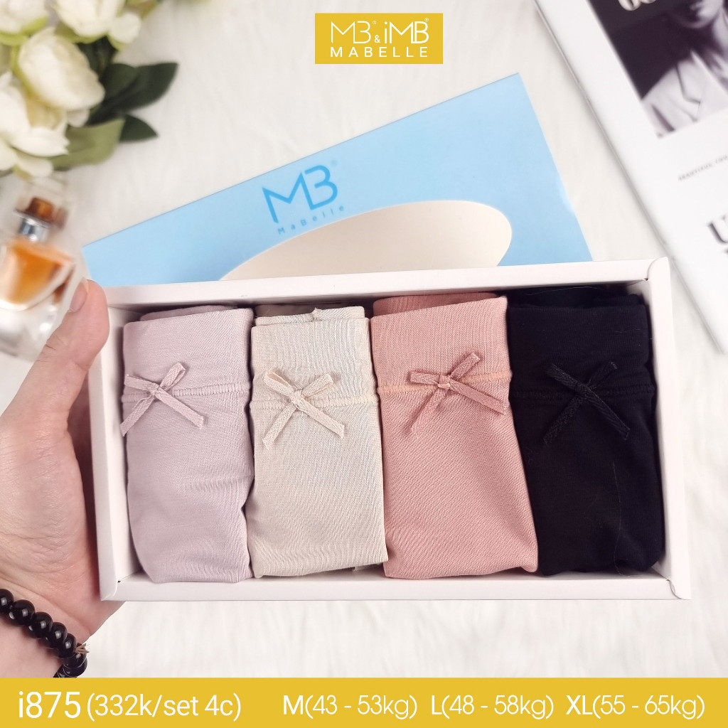 [CHÍNH HÃNG] Quần lót nữ cotton kháng khuẩn cao cấp cạp vừa phối ren ống MB i875 4 màu đủ size