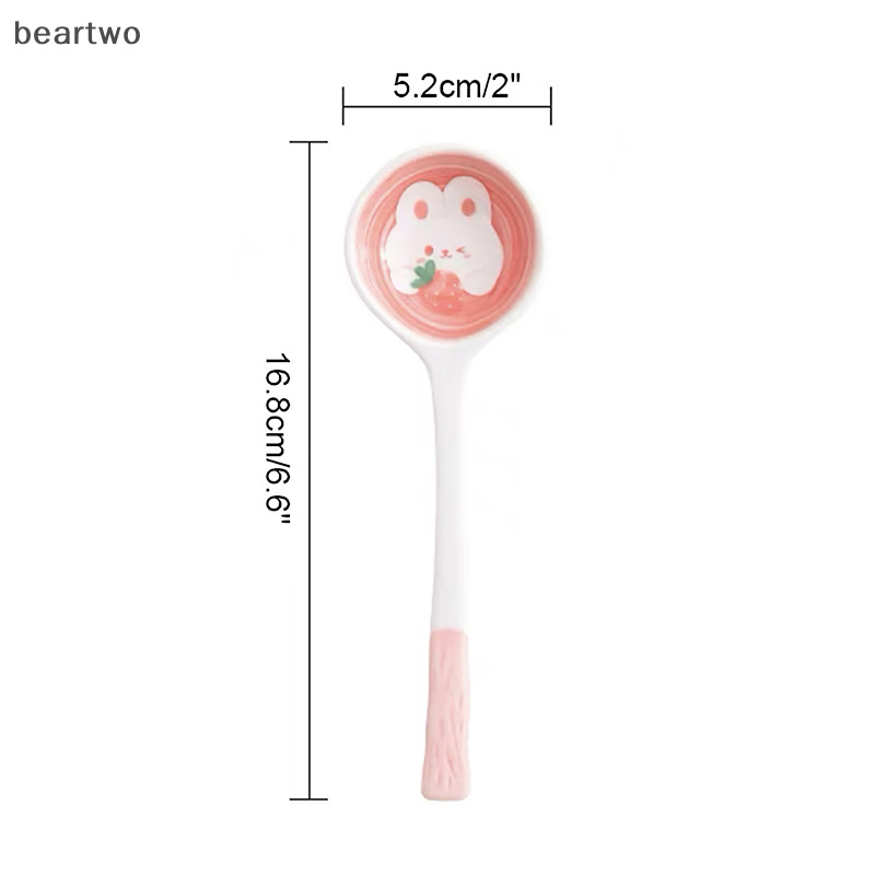 < Beartwo > Thìa Canh Gốm Thìa Ngũ Cốc Bộ Đồ Ăn Gia Đình Dễ Thương Sơn Thìa Cà Phê Mứt Thìa Quà Tặng Món Tráng Miệng Muỗng Đồ Dùng Nhà Bếp Đẹp