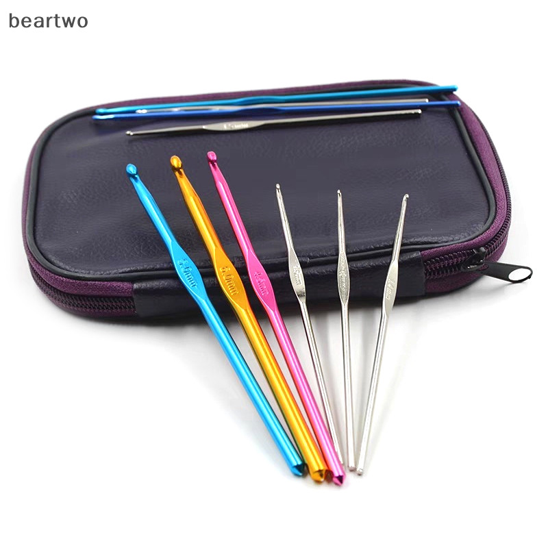 < Beartwo > 22 CÁI Móc Bộ Dụng Cụ Có Túi Bảo Quản Tay Cầm Mềm Móc Sợi Dệt Đan Bộ Dụng Cụ Dệt DIY Dụng Cụ Cầm Tay Đẹp
