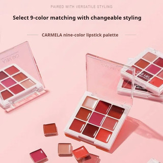 Bảng Son Môi CARMELA 9 Màu ❈ ❈ 🍎 9 🍒 ✸ ❈ ❈ Matte Lâu Dài color Studio Stage Son Môi Nhiều Màu Trang Điểm Nghệ Sĩ Trang Điểm Môi Đặc Biệt