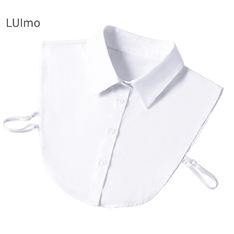 Luimo Cổ Giả Trắng Đen Áo Len Có Thể Tháo Rời Áo Sơ Mi Nữ Cotton Ve Áo Áo Top Nữ Quần Áo Phụ Kiện SBS