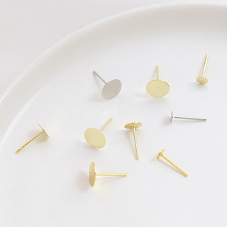 Đồng Clad Màu Vàng Bảo Quản Bông Tai Phẳng S925 Bạc Kim DIY Handmade Trang Sức Miếng Dán Bông Tai Phụ Kiện Chất Liệu