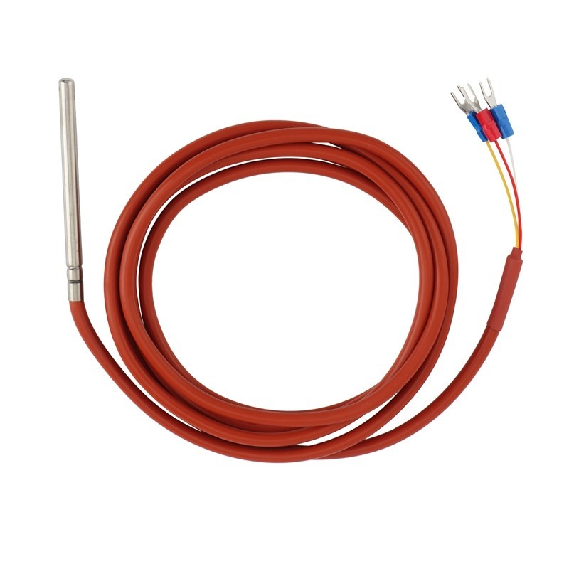 Pt100 RTD Cảm Biến Nhiệt Độ 6mmx80mm Class B 2M Gel Silicon Dây Phủ Bạch Kim Kháng Pt 100 Thép Không Gỉ