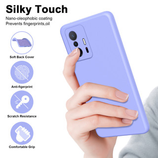 Dành Cho Xiaomi 11T / 11T Pro Ốp Lưng Silicon Lỏng Nâng Cấp Có Cạnh Vuông Bảo Vệ Camera Mềm Chống Trầy Xước Lớp Lót Microfiber Chống Sốc Mỏng Bao