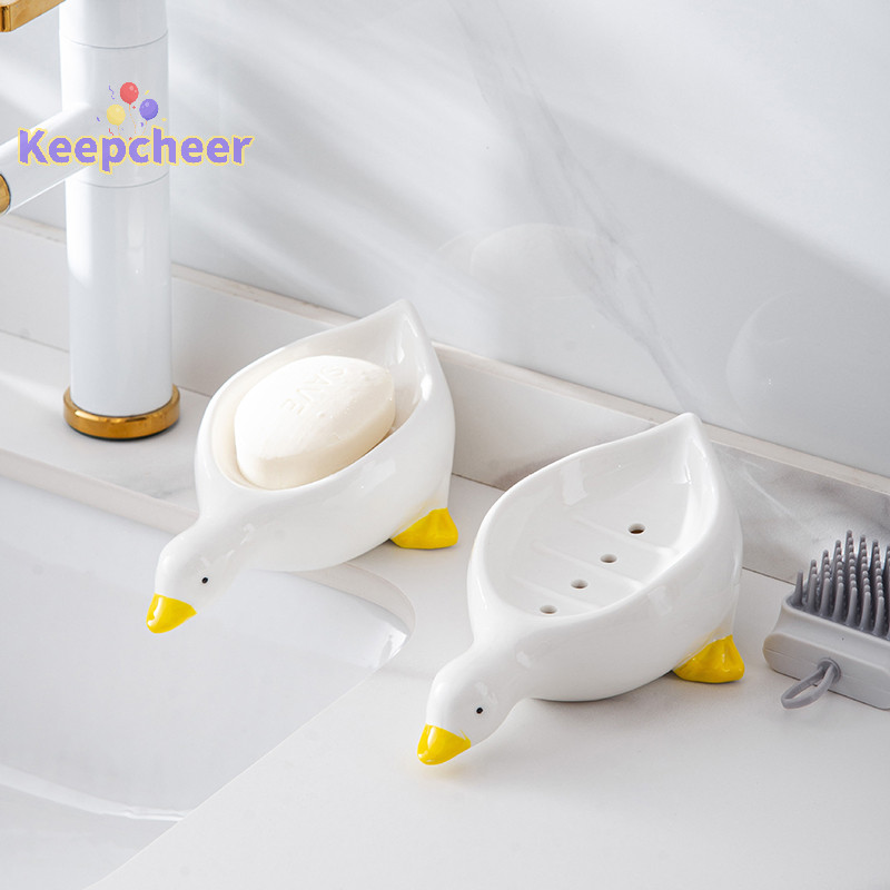 [Keepcheer] 1 Hộp xà phòng hình con vịt màu vàng Đĩa xà phòng hoạt hình Hộp đựng xà phòng có thể thoát nước Hộp đựng xà phòng Đĩa đựng xà phòng cho khay Phụ kiện phòng tắm [Mới]