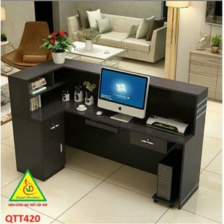 Quầy tiếp tân, thu ngân, tính tiền gỗ MDF QTT420 - VĐ Smart Furrniture NỘI THẤT LẮP RÁP VIENDONGADV