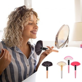 Jay Luxurious Fan Face Makeup Brush Sợi tổng hợp mềm Bàn chải làm đẹp cho nữ