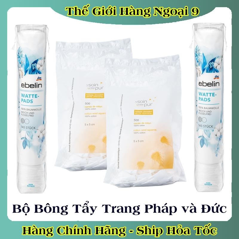 Bông Tẩy Trang Pháp Tetra Medical Carrés De Coton 500/600 miếng Le Soin Làl'état Pur của Pháp