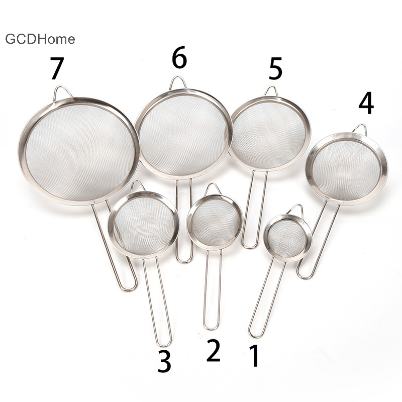 Gcdhome Nhà Bếp Dây Thép Không Gỉ Lưới Mịn Lọc Dầu Sàng Sifter Thép Không Gỉ Nhà Bếp Sàng HOT