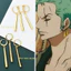 SQ 3 Cái / bộ Một Mảnh Roronoa Zoro Cùng Phong Cách Bông Tai Nam Cá Tính Trang Sức Không Lỗ Tai Kẹp Tai Vàng Móc Tai