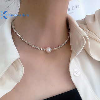 Kudosation Thời Trang Xương Đòn Dây Xích Gãy Bạc Không Đều Ngọc Trai Vòng Cổ Vòng Tay Cho Nữ Tiệc Cưới Sinh Nhật Vintage Trang Sức Quà Tặng