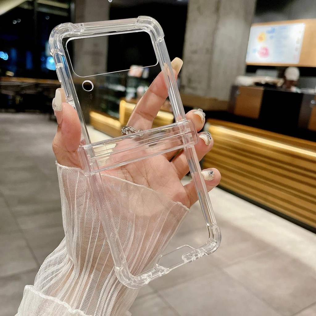 Bản Lề Bảo Vệ Ốp Lưng Điện Thoại Samsung Galaxy Z Flip 6 5 4 3 Flip6 Flip5 Flip4 Flip3 Nhựa Cứng Trong Suốt Trong Suốt