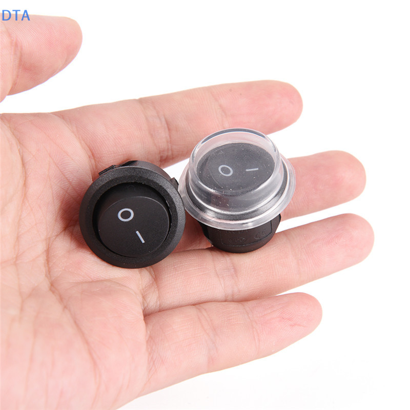 DTA 1Pc 2-PIN ON-OFF SPST Round Dot Car Auto Rocker Chuyển đổi + Vỏ chống nước PO