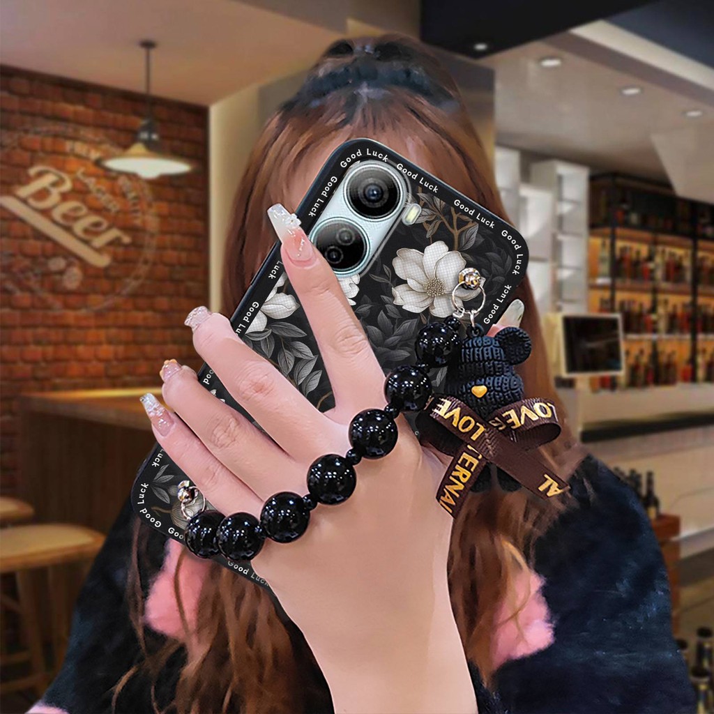 Ốp Điện Thoại Chống Va Đập Đơn Giản Cho ZTE Libero 5G IV / Nubia Ivy Silicon Mềm Vòng Tay Gấu Chống Thấm Nước