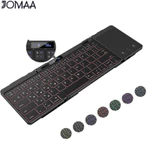Bàn phím có thể gập lại Bluetooth có đèn nền Jomaa RGB với màn hình mức pin Bàn phím gấp không dây có thể sạc lại với Touchpad / Numberic cho Windows / Android / Mac / ISO — ảnh 1