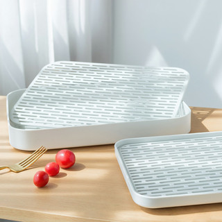 Khay decor, khay nhựa đựng đồ ăn trà bánh hình chữ nhật ALINE