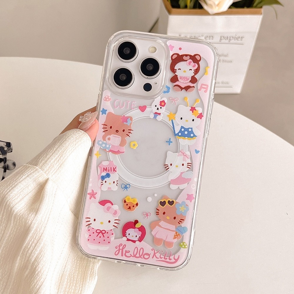 Từ Tính Dễ Thương Cat Có Thể Chảy Giá Đỡ Ốp Lưng Điện Thoại iPhone 17 Pro Max 17 Air 16 Plus 15 14 13 12 11 Bảo Vệ Toàn Diện Vỏ Bảo Vệ Chống Sốc