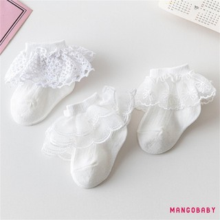 Mg-baby Bé Gái Tất Dễ Thương Ngọt Ngào Ren Viền Tất Mềm Nhẹ Chống Trơn Trượt Cho Thường Ngày