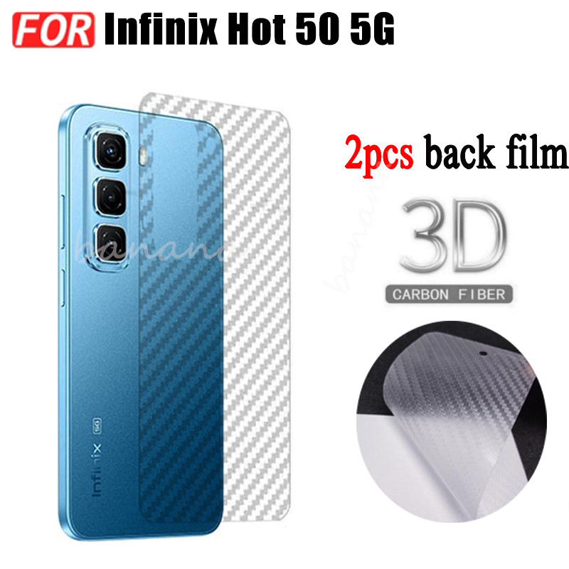 2 Cái infinix Hot 50 Smart 8 Plus Smart 8 Pro Phim mặt sau bằng sợi Carbon