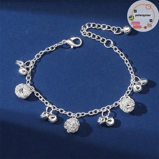 Pufangstar Mới Mạ Bạc Vòng Tay Thời Trang Ch Hạt Mặt Dây Chuyền Vòng Tay Nữ Bé Gái Trang Sức Quà Tặng VN